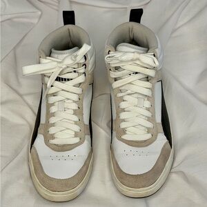 Puma White and Black High-Top Sneakers
